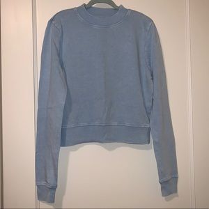 Cropped Crew Neck Lightweight Sweatshirt